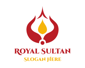 Sultan - Red Arabian Flame logo design