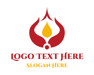 India - Red Arabian Flame logo design
