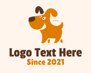 Messaging App - Cute Dog Chat logo design