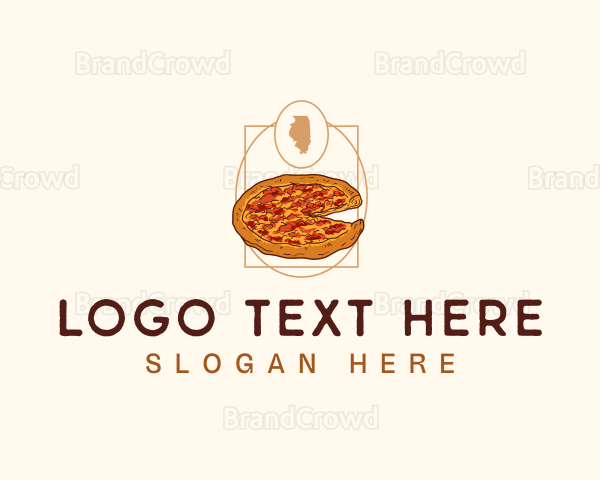 Illinois Deep Dish Pizza Logo