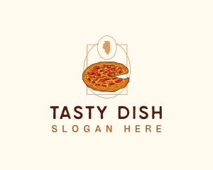 Illinois Deep Dish Pizza logo design