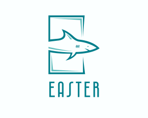 Shark Aquarium Surfing Logo