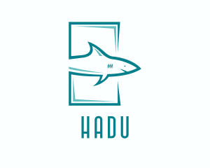 Shark Aquarium Surfing Logo