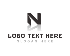 Mirror - Modern Brand Reflection Letter N logo design