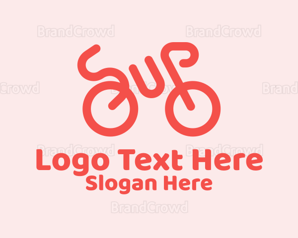 Red Minimalist Bike Logo