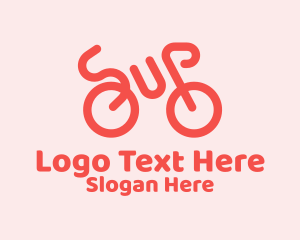 Bikepacking - Red Minimalist Bike logo design