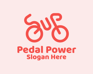 Red Minimalist Bike logo design