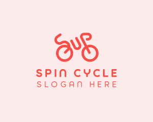 Red Minimalist Bike logo design