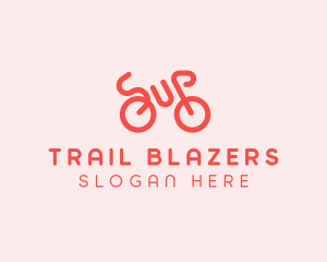 Red Minimalist Bike logo design