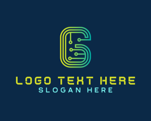 Modern - Circuit Tech App Letter G logo design