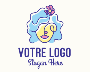Woman Scribble Flower Logo