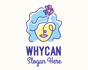 Woman Scribble Flower Logo