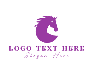 Fantasy - Mythical Elegant Unicorn logo design