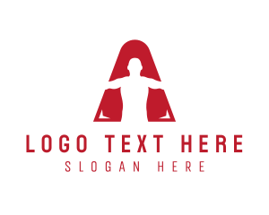 Personal Trainer - Masculine Body Letter A logo design