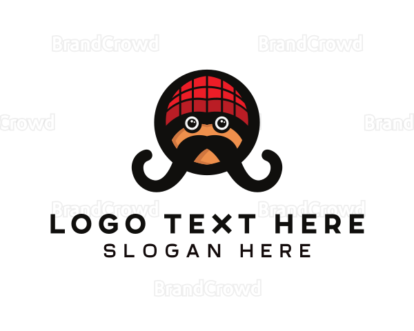 Beanie Mustache Man Logo