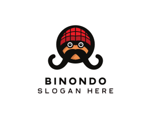 Beanie Mustache Man Logo