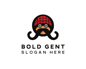 Beanie Mustache Man logo design