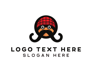 Face - Beanie Mustache Man logo design