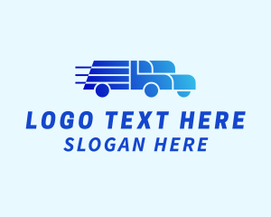 Van - Blue Fast Transportation logo design