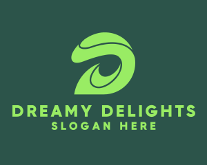 Green Letter D Swoosh logo design