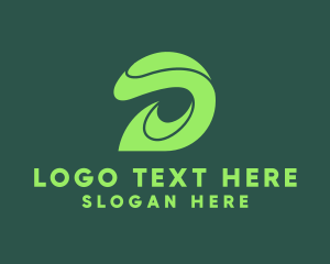 Swoosh - Green Letter D Swoosh logo design