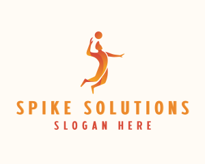 Spike - Volleyball Spiker Athlete logo design