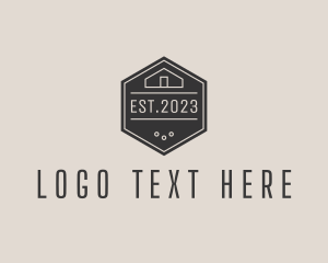 Hexagon - Hipster House Cabin Builder logo design