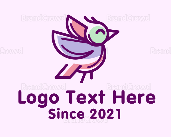 Purple Finch Bird Logo