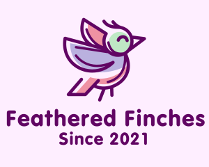 Purple Finch Bird  logo design