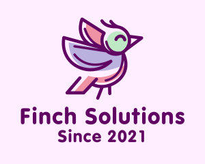 Purple Finch Bird  logo design