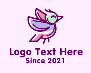 Sparrow - Purple Finch Bird logo design