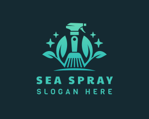 Leaf Cleaning Spray Bottle  logo design