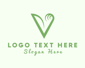 Seedling - Vine Letter V logo design