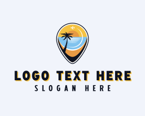 Palm Tree - Travel Beach Resort logo design