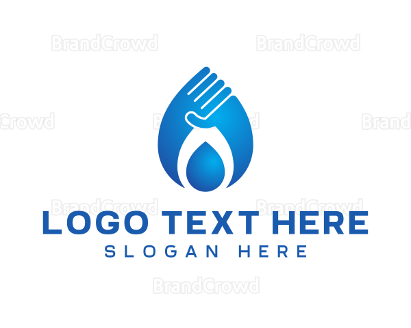 Blue Clean Hand Logo