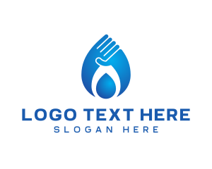 Drop - Blue Clean Hand logo design