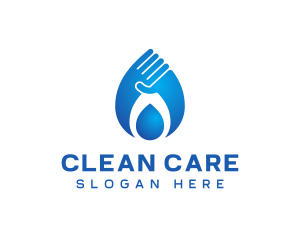 Hygienic - Blue Clean Hand logo design