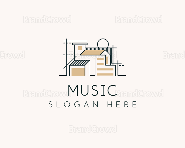 House Blueprint Architecture Design Logo