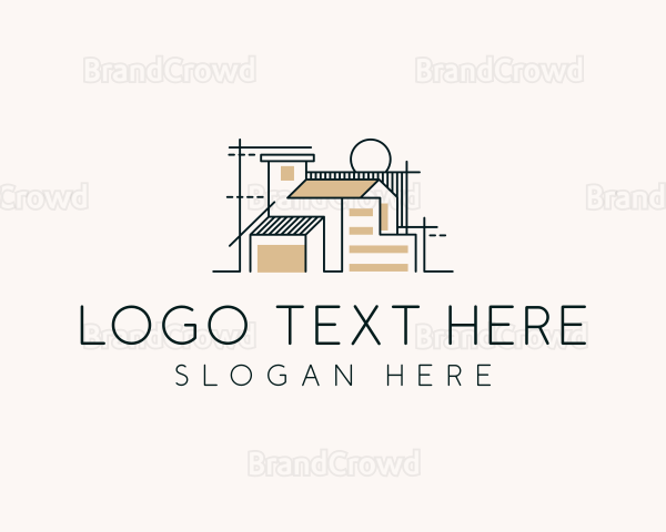 House Blueprint Architecture Design Logo