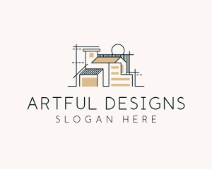 House Blueprint Architecture Design logo design