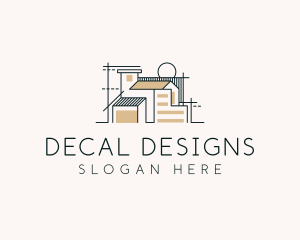 House Blueprint Architecture Design logo design