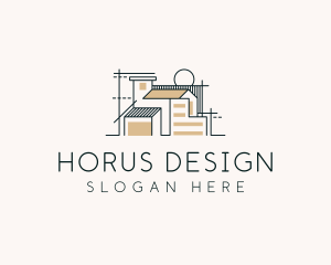 House Blueprint Architecture Design logo design