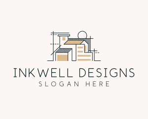 House Blueprint Architecture Design logo design