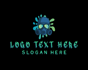 Urban - Gas Mask Graffiti logo design