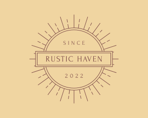 Rustic Hipster Badge logo design