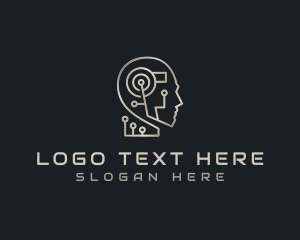 Artificial Intelligence Software Circuit logo design