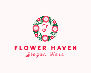 Bouquet Wreath Flower logo design