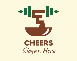 Dumbbell - Fitness Gym Bonsai logo design