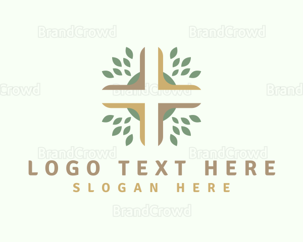 Nature Leaf Cross Logo