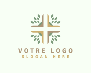 Nature Leaf Cross Logo